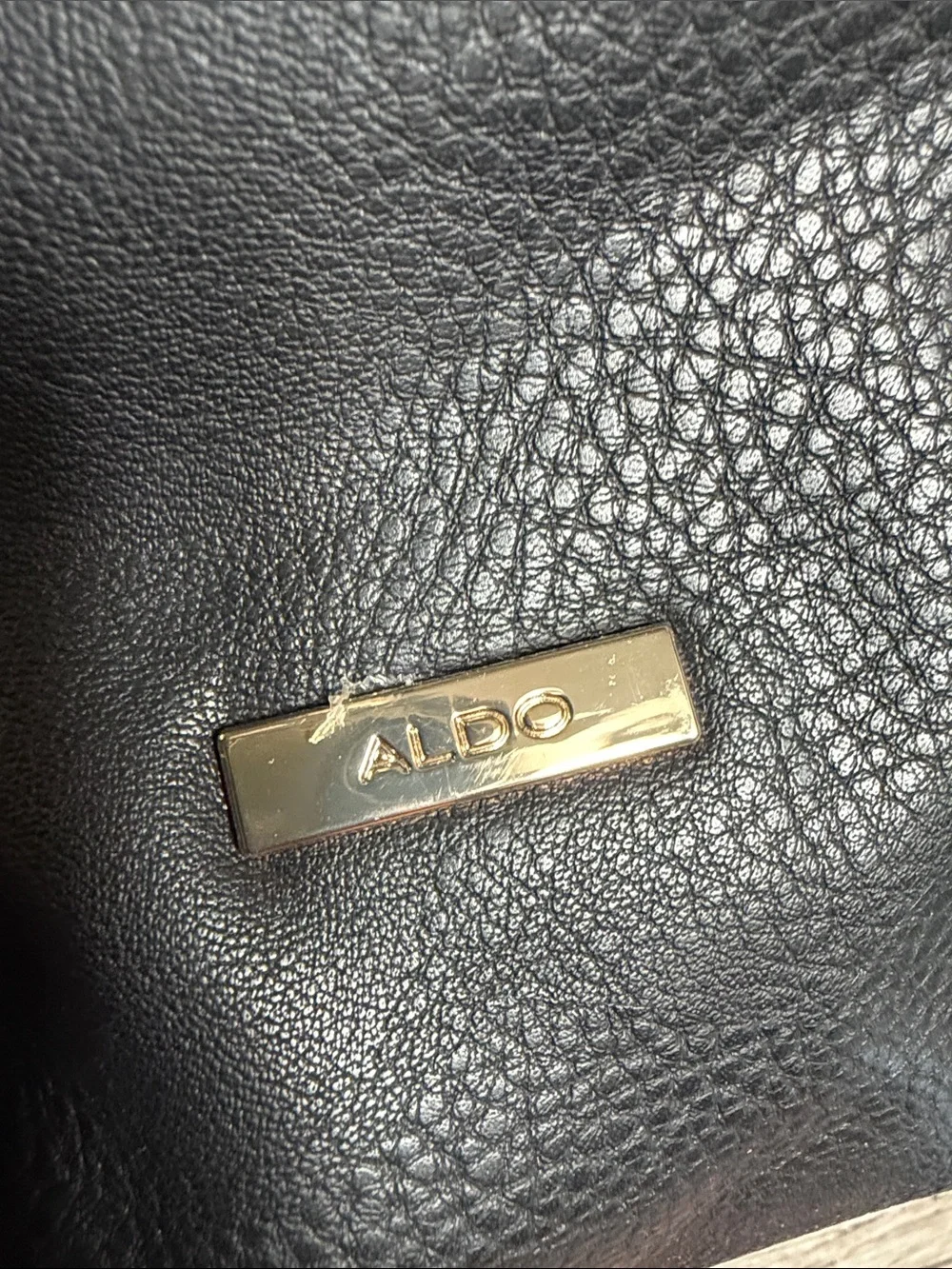 Aldo Black Leather Backpack